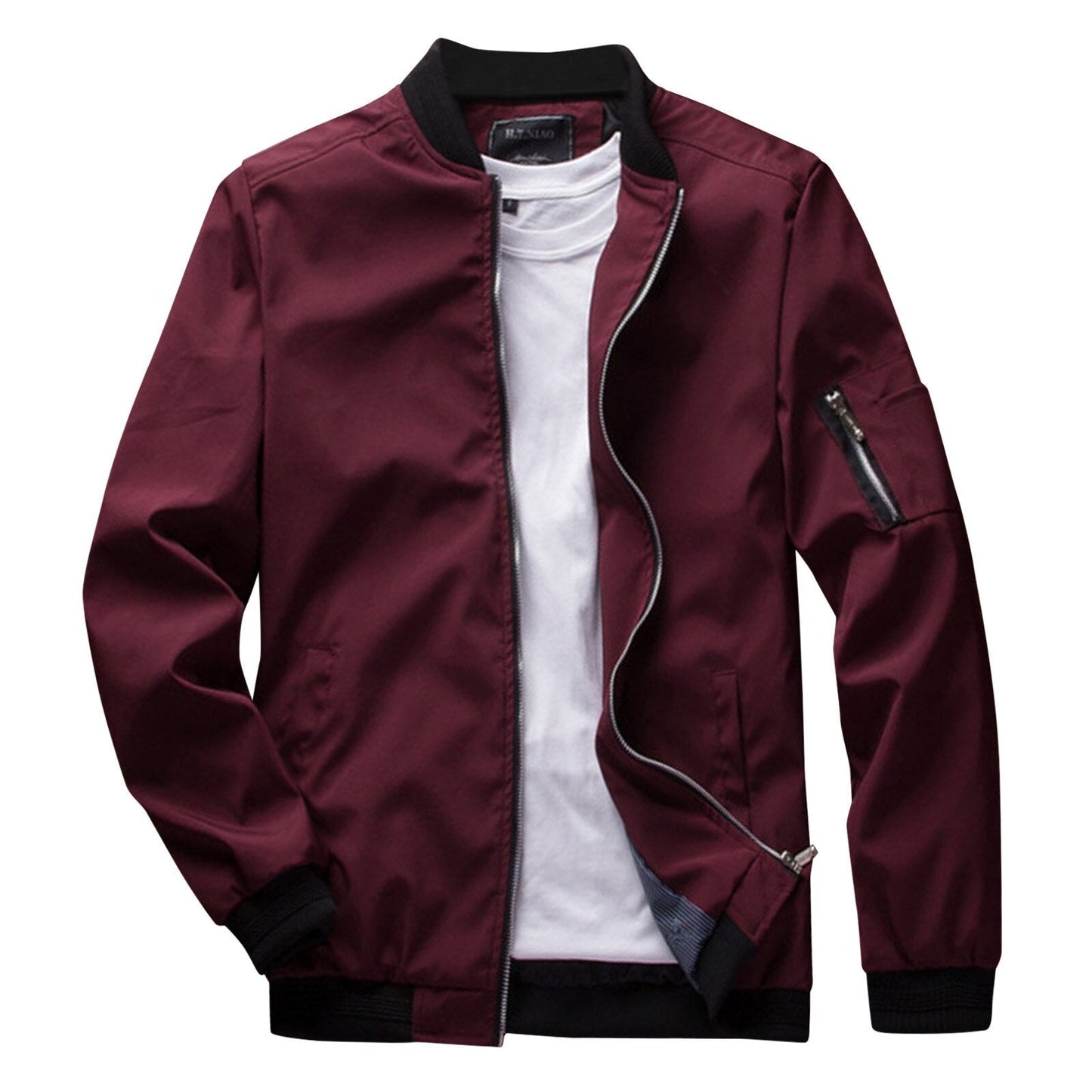 Tyler Veste Zippée pour Homme – Coupe droite avec poche sur la manche et poignets côtelés