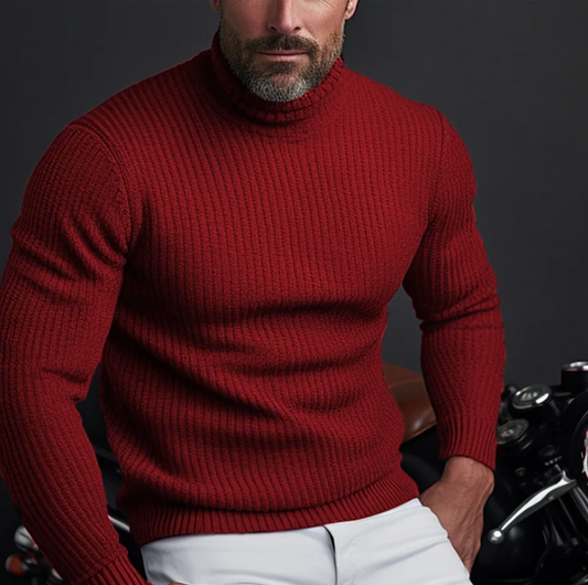 Lorenzo Men's Cotton Turtleneck – Soft and Breathable Knit with Modern Fitted Cut
