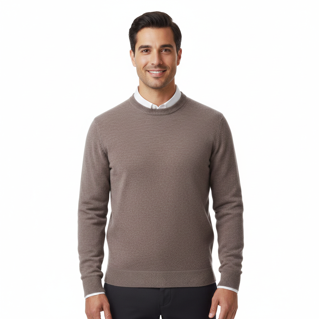Cameron Crew Neck Sweater for Men – Elegant and Breathable Premium Merino Wool Sweater