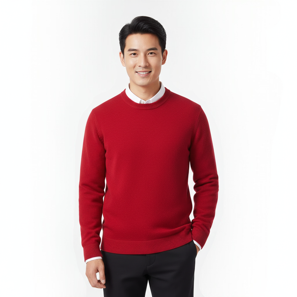 Cameron Crew Neck Sweater for Men – Elegant and Breathable Premium Merino Wool Sweater