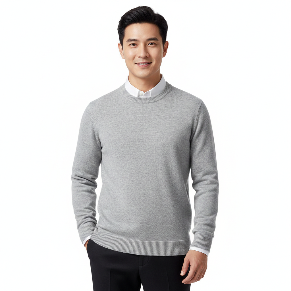 Cameron Crew Neck Sweater for Men – Elegant and Breathable Premium Merino Wool Sweater