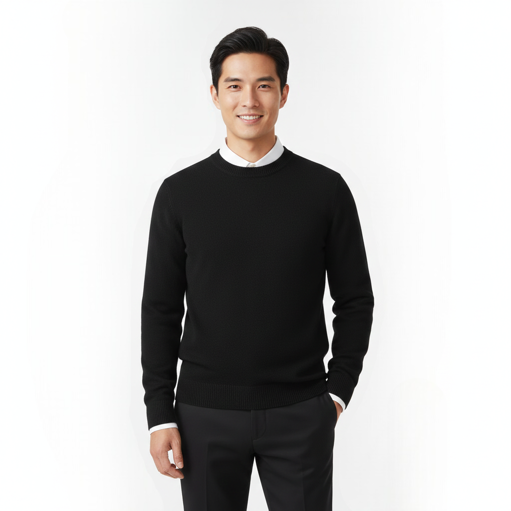 Cameron Crew Neck Sweater for Men – Elegant and Breathable Premium Merino Wool Sweater