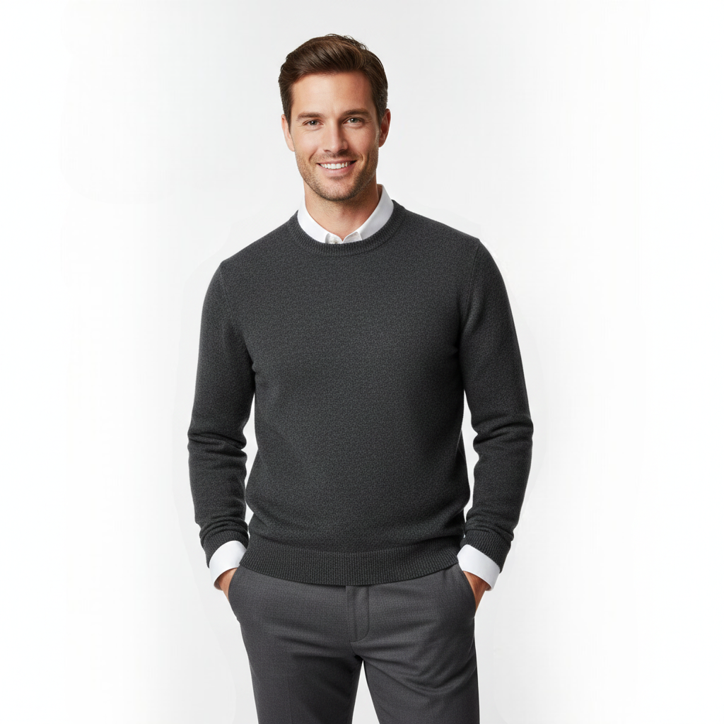 Cameron Crew Neck Sweater for Men – Elegant and Breathable Premium Merino Wool Sweater