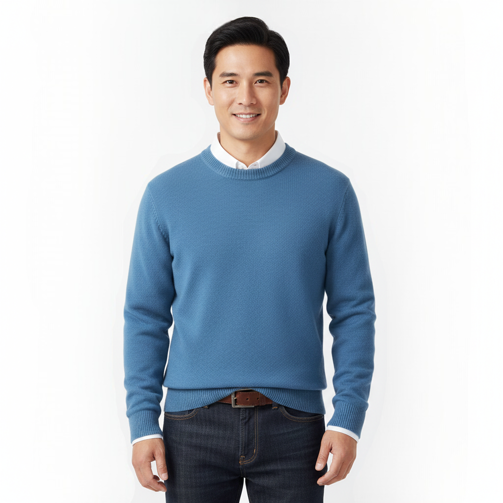 Cameron Crew Neck Sweater for Men – Elegant and Breathable Premium Merino Wool Sweater