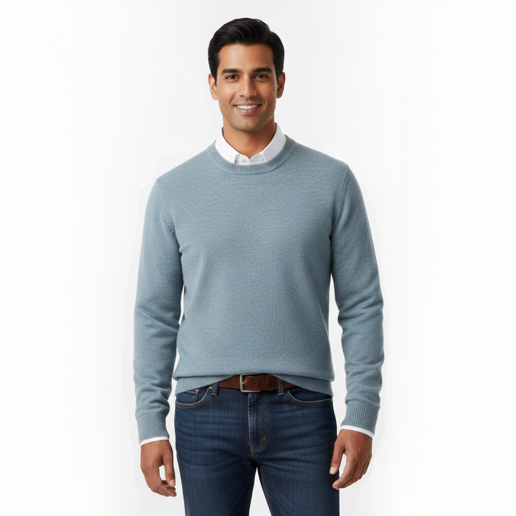 Cameron Crew Neck Sweater for Men – Elegant and Breathable Premium Merino Wool Sweater