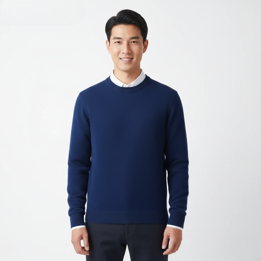 Cameron Crew Neck Sweater for Men – Elegant and Breathable Premium Merino Wool Sweater