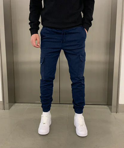 Stefan Pantalon Homme – Cargo Jogger Fit avec Taille Élastique & Poches Pratiques