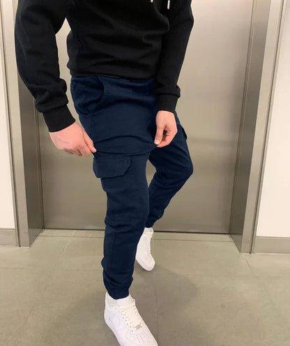 Stefan Pantalon Homme – Cargo Jogger Fit avec Taille Élastique & Poches Pratiques