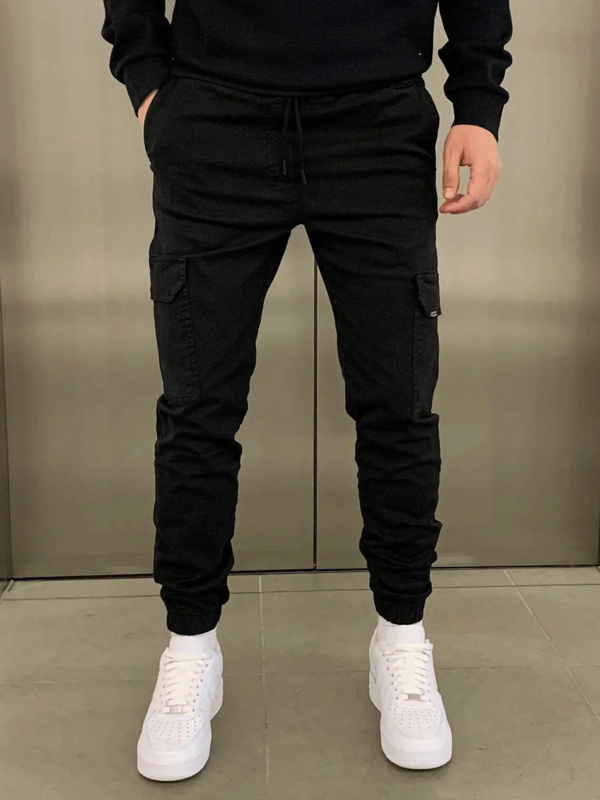Stefan Pantalon Homme – Cargo Jogger Fit avec Taille Élastique & Poches Pratiques