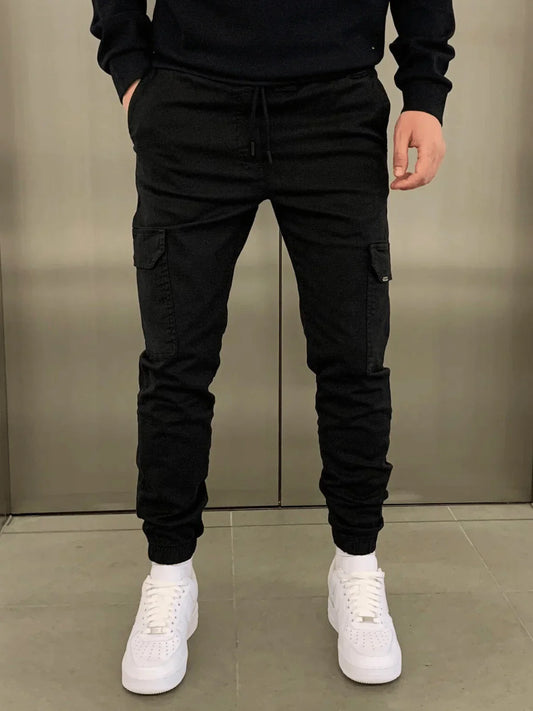Stefan Pantalon Homme – Cargo Jogger Fit avec Taille Élastique & Poches Pratiques