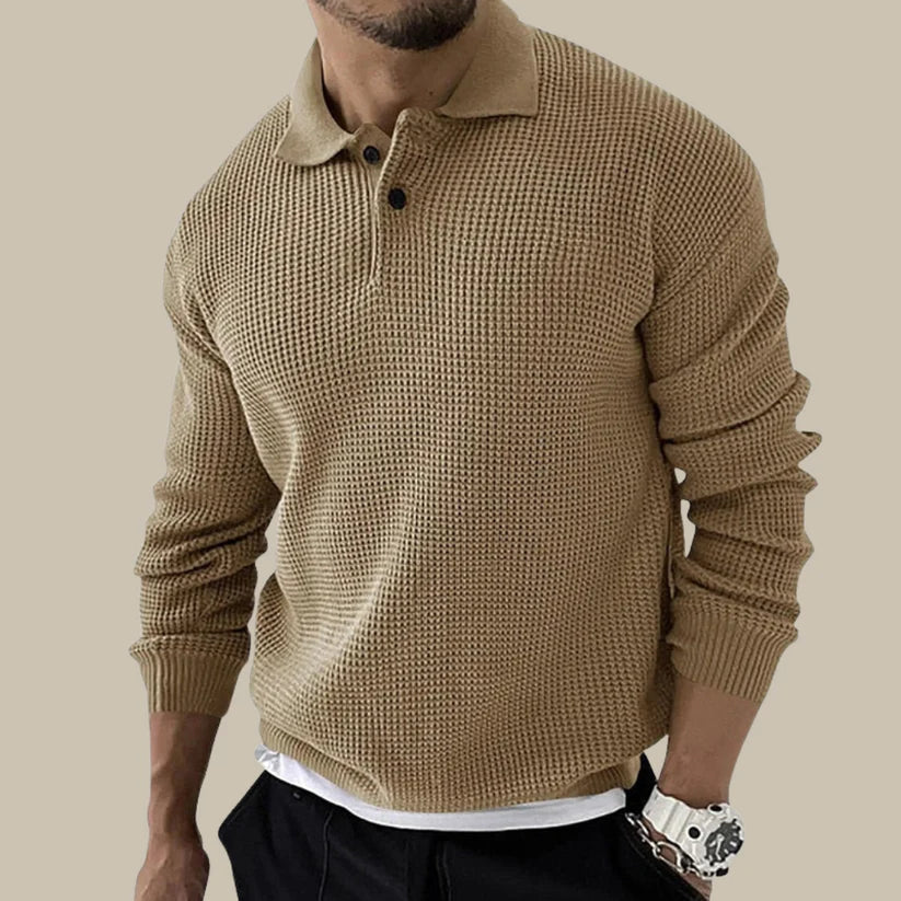 Men's knit polo sweater by Carlo