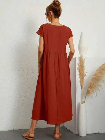 Melody Long Dress for Women – Lightweight Summer Dress in Cotton Blend with Elegant Cut & Timeless Style