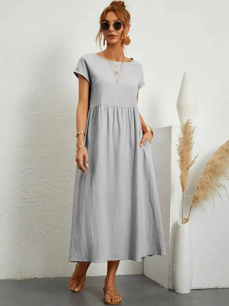 Melody Long Dress for Women – Lightweight Summer Dress in Cotton Blend with Elegant Cut & Timeless Style