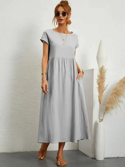 Melody Long Dress for Women – Lightweight Summer Dress in Cotton Blend with Elegant Cut & Timeless Style