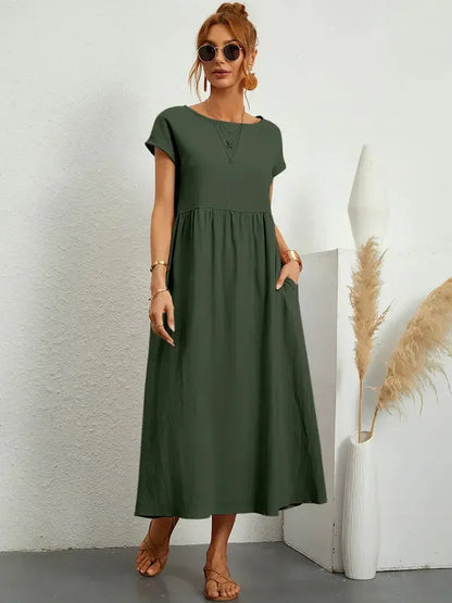 Melody Long Dress for Women – Lightweight Summer Dress in Cotton Blend with Elegant Cut & Timeless Style