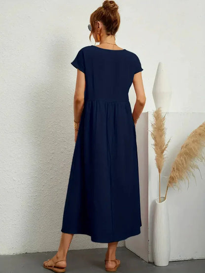 Melody Long Dress for Women – Lightweight Summer Dress in Cotton Blend with Elegant Cut & Timeless Style