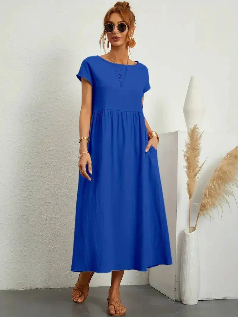 Melody Long Dress for Women – Lightweight Summer Dress in Cotton Blend with Elegant Cut & Timeless Style