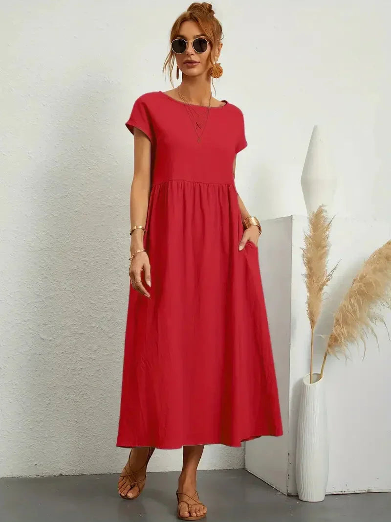 Melody Long Dress for Women – Lightweight Summer Dress in Cotton Blend with Elegant Cut & Timeless Style