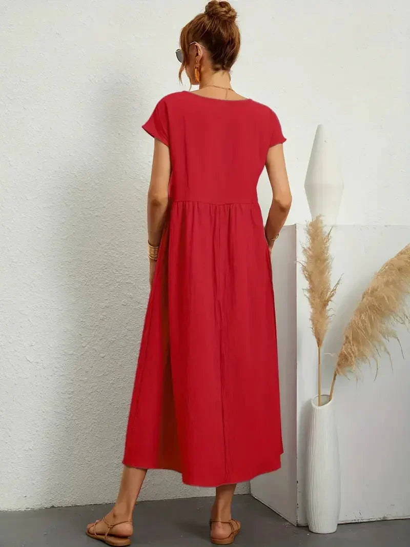 Melody Long Dress for Women – Lightweight Summer Dress in Cotton Blend with Elegant Cut & Timeless Style