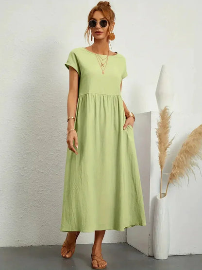 Melody Long Dress for Women – Lightweight Summer Dress in Cotton Blend with Elegant Cut & Timeless Style