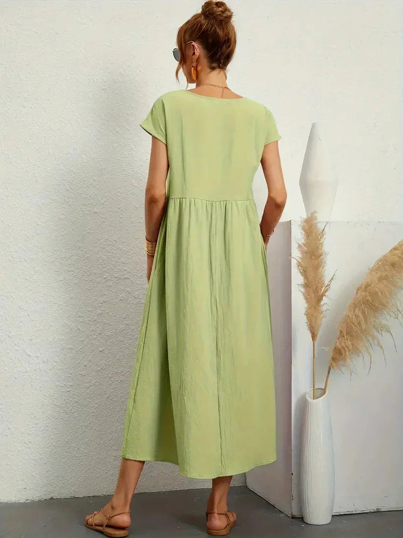 Melody Long Dress for Women – Lightweight Summer Dress in Cotton Blend with Elegant Cut & Timeless Style