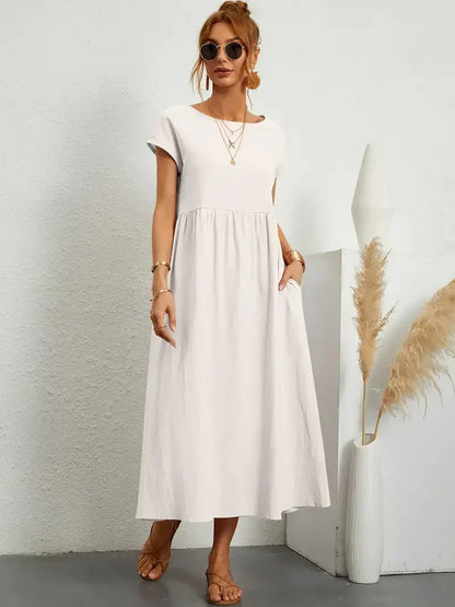 Melody Long Dress for Women – Lightweight Summer Dress in Cotton Blend with Elegant Cut & Timeless Style