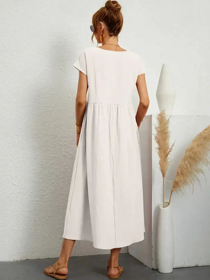 Melody Long Dress for Women – Lightweight Summer Dress in Cotton Blend with Elegant Cut & Timeless Style