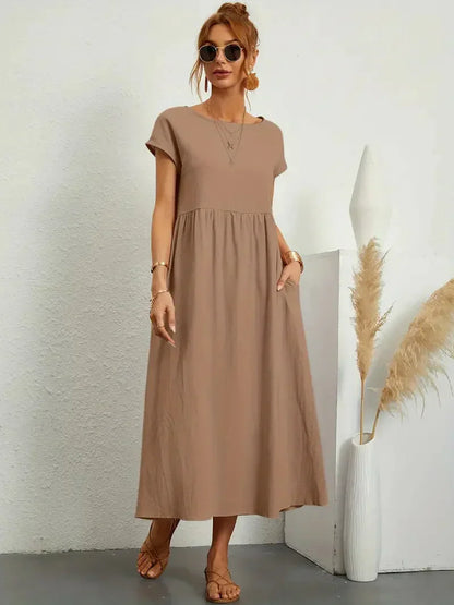 Melody Long Dress for Women – Lightweight Summer Dress in Cotton Blend with Elegant Cut & Timeless Style