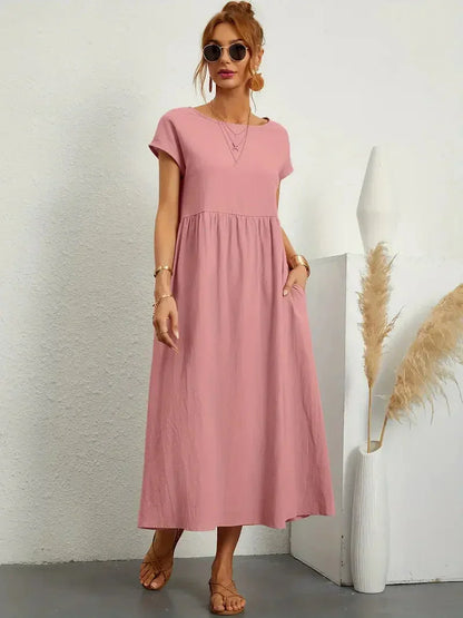 Melody Long Dress for Women – Lightweight Summer Dress in Cotton Blend with Elegant Cut & Timeless Style