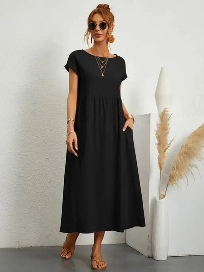 Melody Long Dress for Women – Lightweight Summer Dress in Cotton Blend with Elegant Cut & Timeless Style