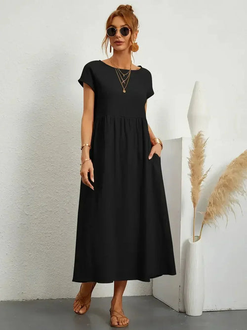 Melody Long Dress for Women – Lightweight Summer Dress in Cotton Blend with Elegant Cut & Timeless Style