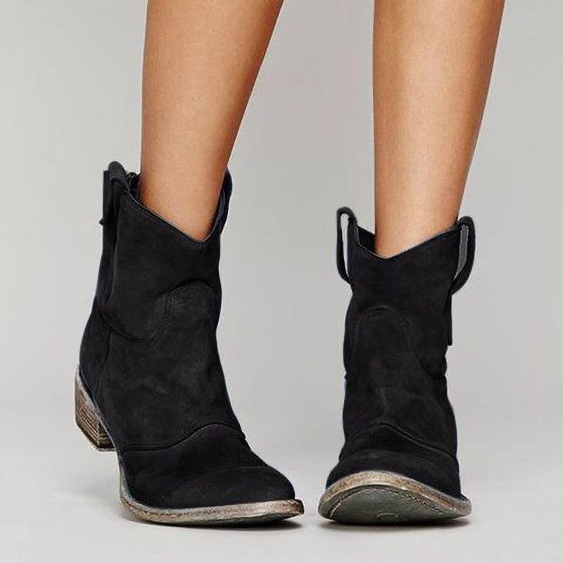 Charlotte Bottes Femme – Boots en Daim Luxueux avec Talon Compensé Confortable & Élégant