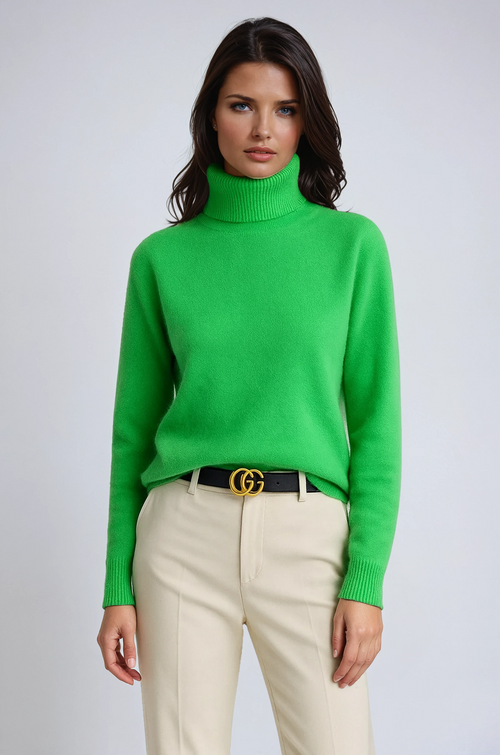 Mave Women's Turtleneck Sweater – Soft Knitted High Neck Sweater with Timeless Cut