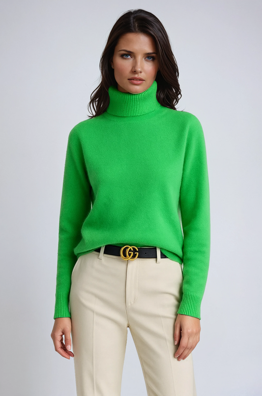 Mave Women's Turtleneck Sweater – Soft Knitted High Neck Sweater with Timeless Cut