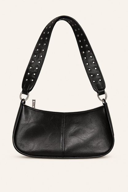 Quinn Sac Baguette Femme – Similicuir Lisse avec Bandoulière Cloutée & Design Urbain Élégant