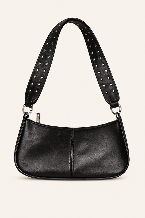 Quinn Sac Baguette Femme – Similicuir Lisse avec Bandoulière Cloutée & Design Urbain Élégant