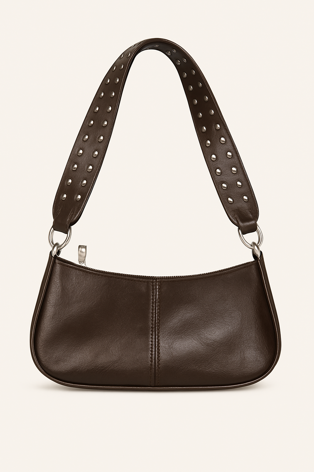 Quinn Sac Baguette Femme – Similicuir Lisse avec Bandoulière Cloutée & Design Urbain Élégant