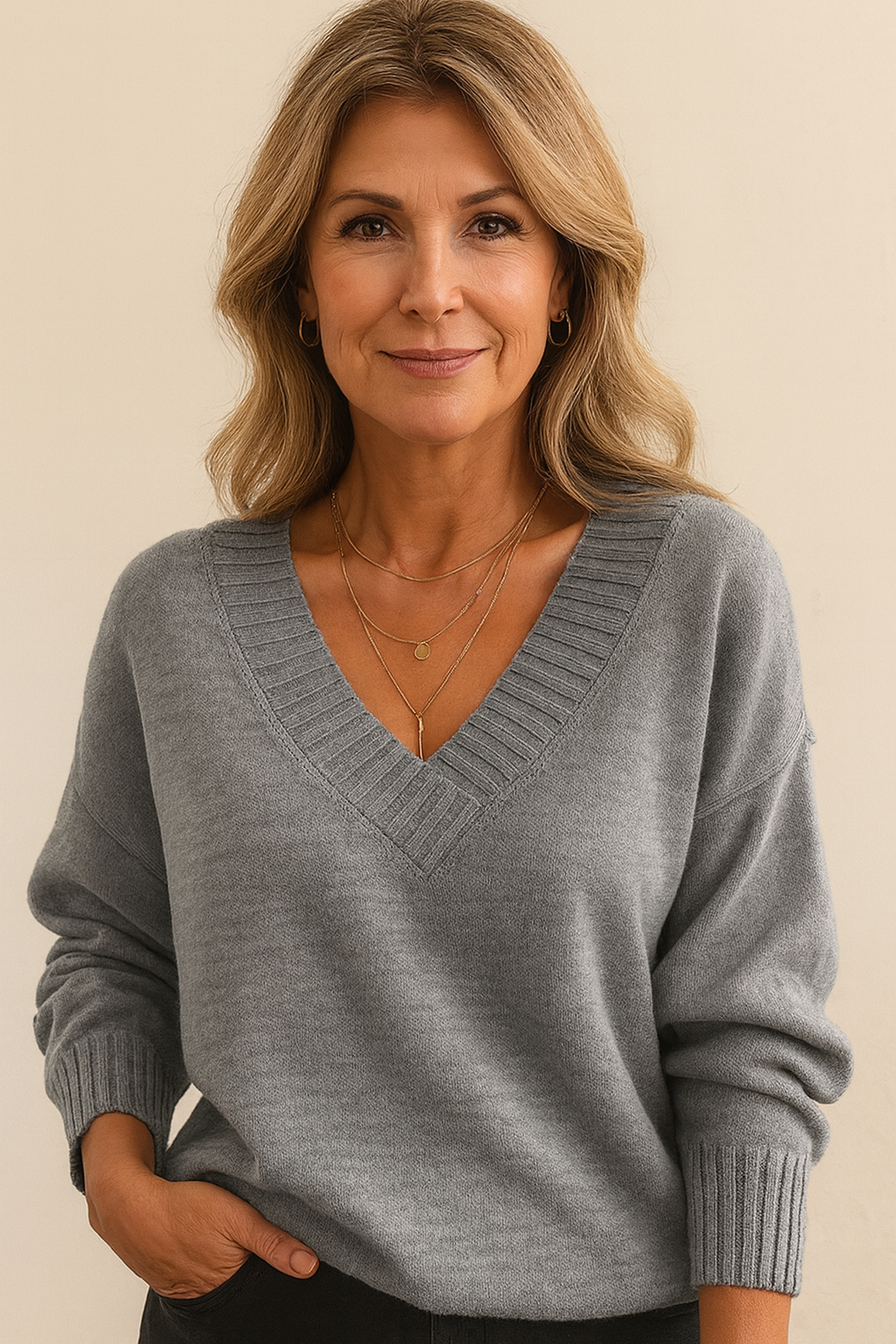 Zeyann Women's Cashmere V-Neck Sweater – 100% Premium Cashmere with Soft, Warm, and Classic Fit