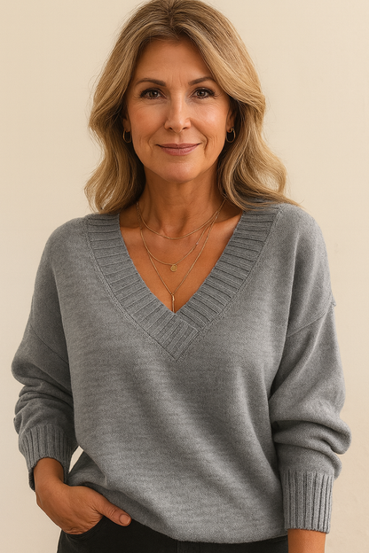 Zeyann Women's Cashmere V-Neck Sweater – 100% Premium Cashmere with Soft, Warm, and Classic Fit