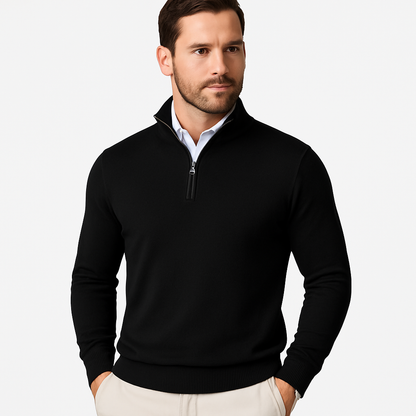 Zane Men's Zip Neck Sweater – Soft Cotton Blend Knit with Modern Fit & All-Season Comfort
