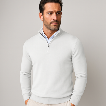 Zane Men's Zip Neck Sweater – Soft Cotton Blend Knit with Modern Fit & All-Season Comfort