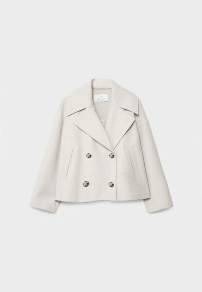 Olivia Femme Manteau – Chic Manteau Court Croisé à Boutons Élégants & Style Moderne