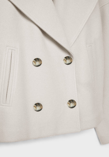 Olivia Femme Manteau – Chic Manteau Court Croisé à Boutons Élégants & Style Moderne
