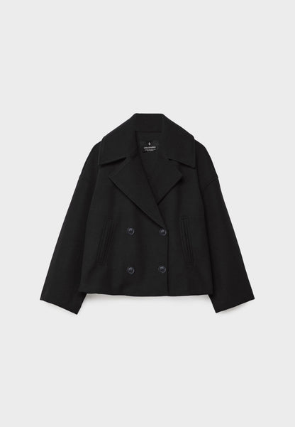Olivia Femme Manteau – Chic Manteau Court Croisé à Boutons Élégants & Style Moderne