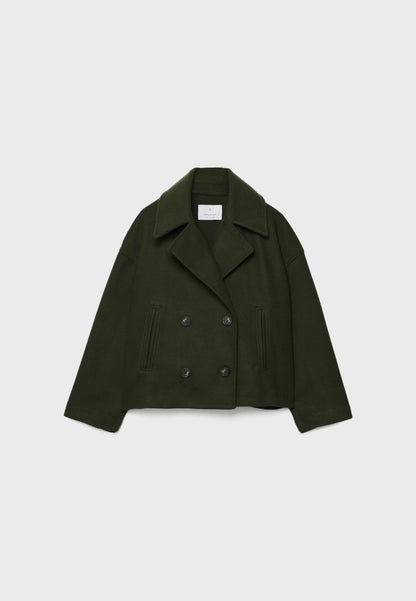 Olivia Femme Manteau – Chic Manteau Court Croisé à Boutons Élégants & Style Moderne