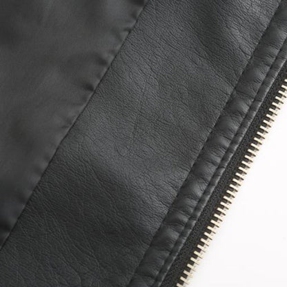 Janiyah Veste Femme en Cuir – Col Montant Chic, Fermetures Éclair & Style Moderne Élégant