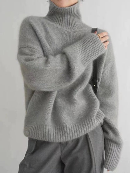 Seraphina Pull Femme – Pull à Col Roulé Côtelé & Confortable, Style Chic pour l’Hiver