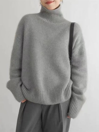 Lynn Pull Femme – Col Roulé en Laine Douce & Élégant pour Look Chic d’Hiver