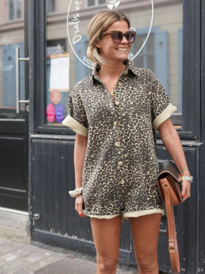 Mariah Combinaison Femme Été – Combinaison Courte à Imprimé Léger & Coupe Décontractée Chic