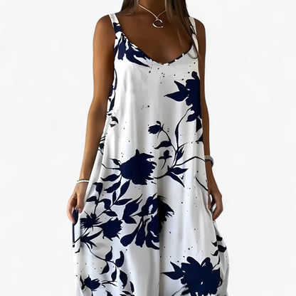 Daniela Robe Été Femme – Robe Fleurie Sans Manches en Coton Léger pour Journées Ensoleillées